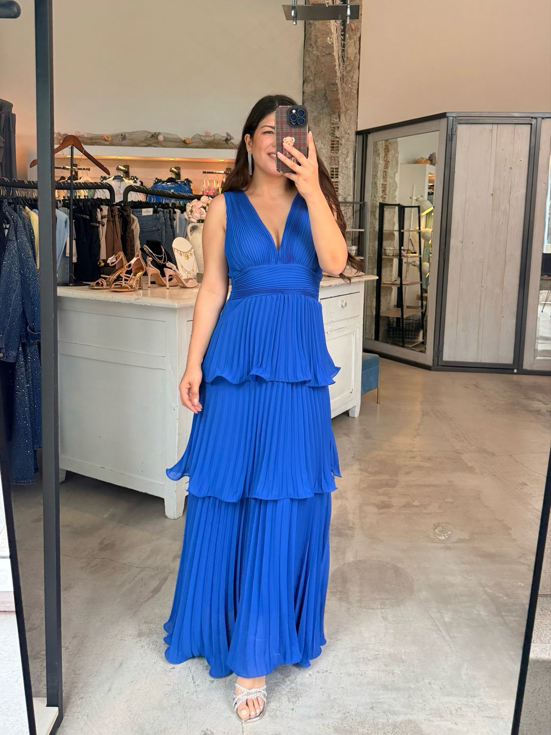 MALINA PLEATED RUFFLE DRESS