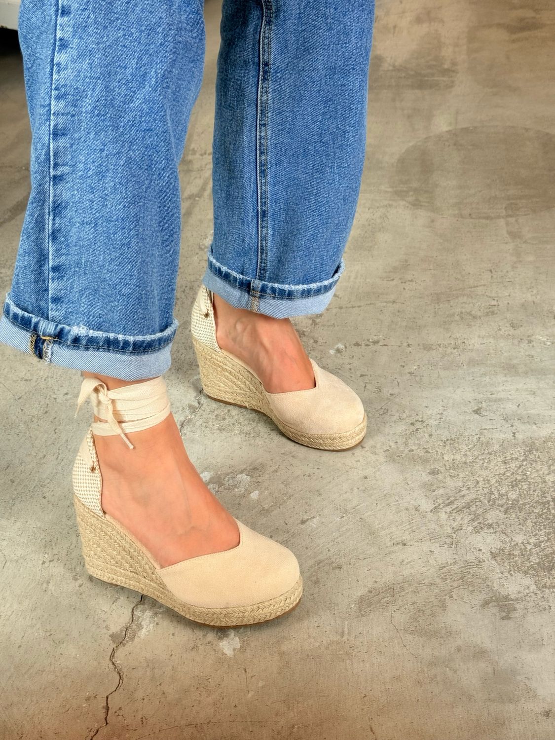 LIGHT BEIGE WEDGES ESPANDRILLES