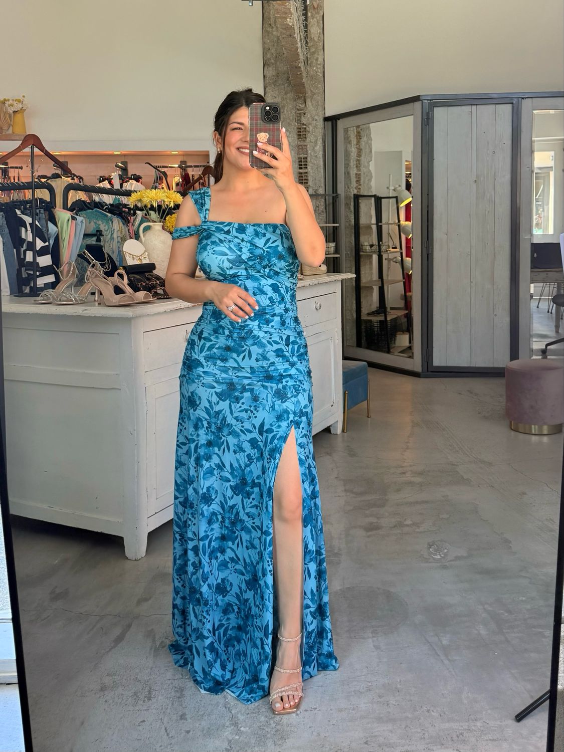 EMMA FLORAL LYCRA MAXI DRESS