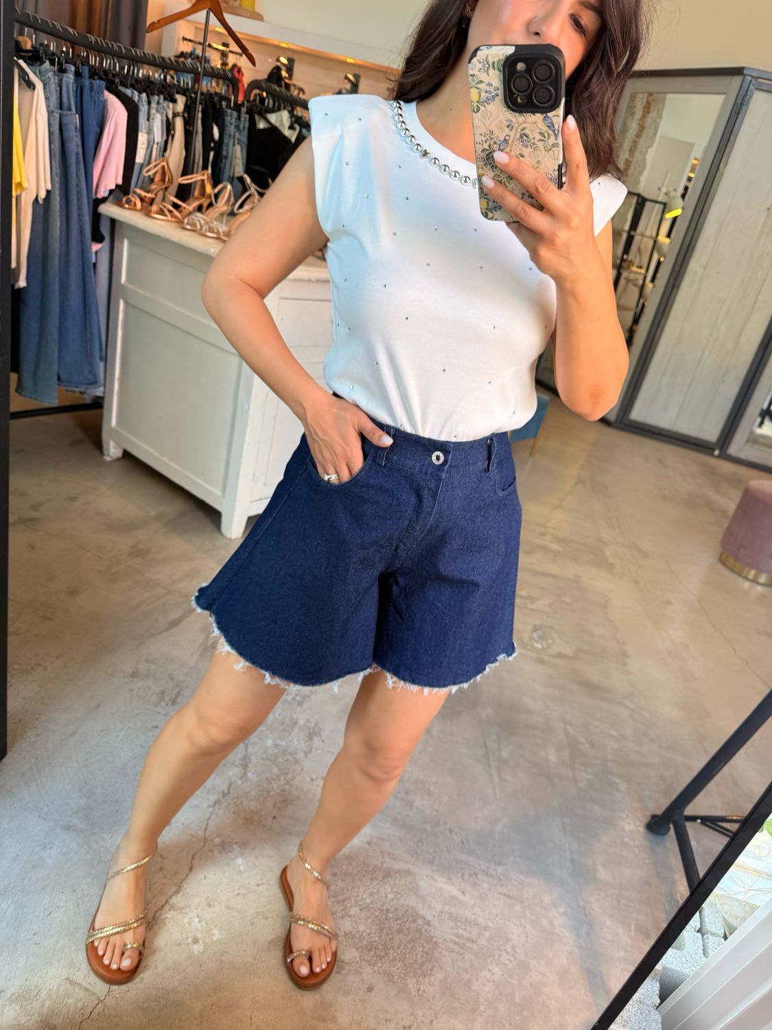 NESSA DENIM SHORTS