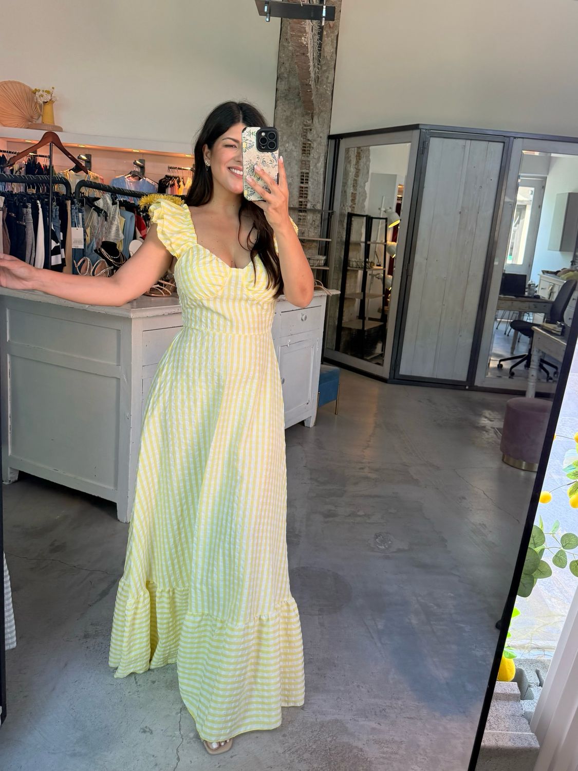 CHECKED MAXI DRESS