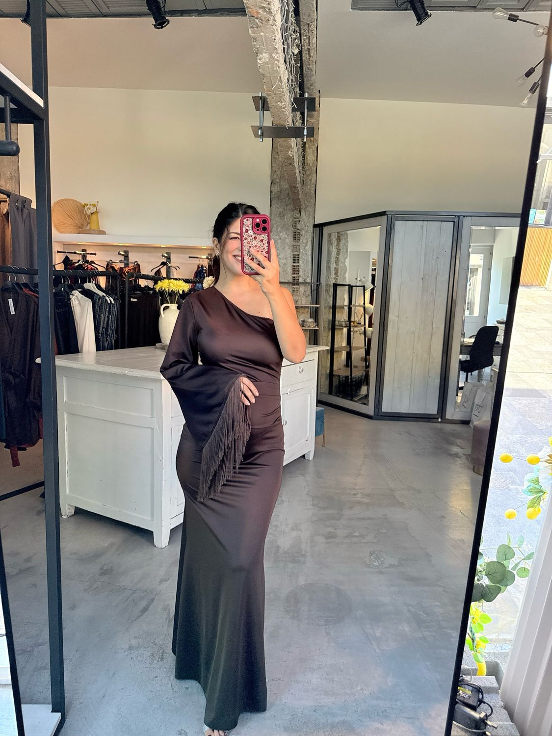 KEELY LYCRA ONE SHOULDER DRESS