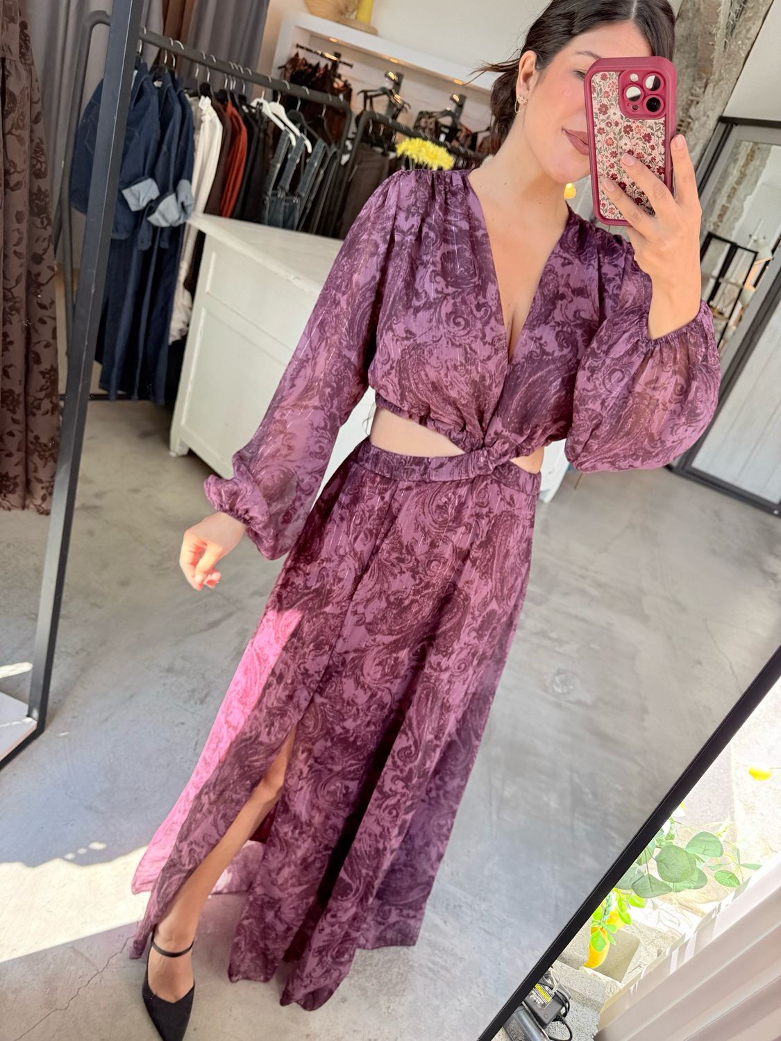 VIVIAN FLORAL DRESS WITH CUT OFFS