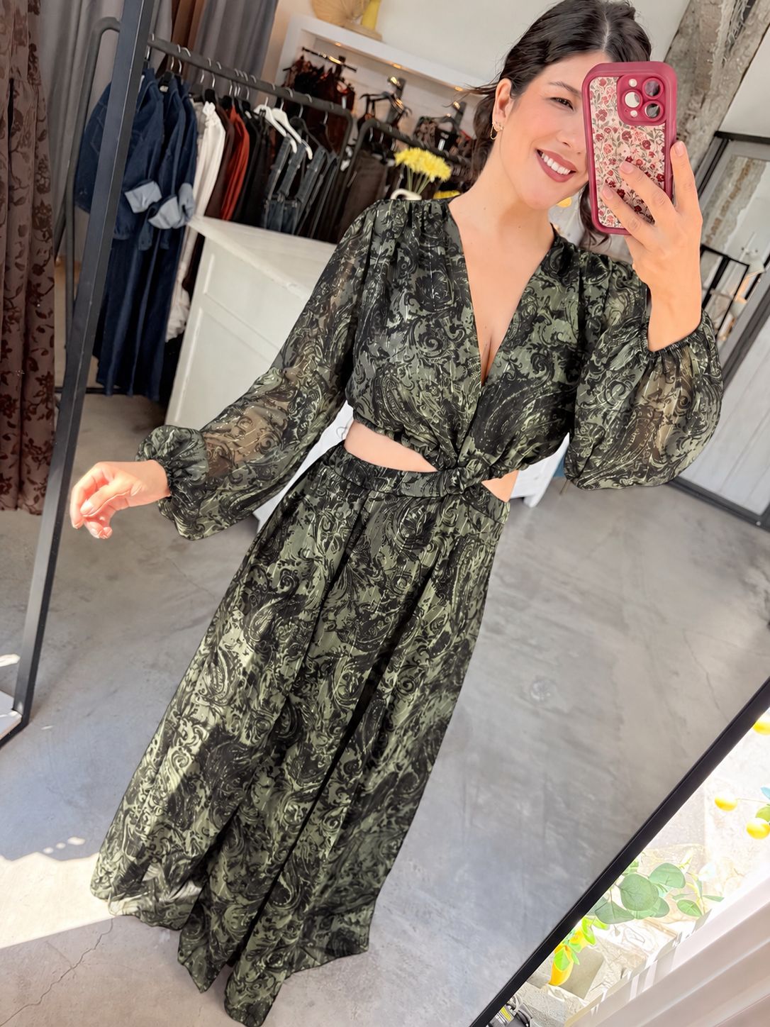 VIVIAN FLORAL DRESS WITH CUT OFFS
