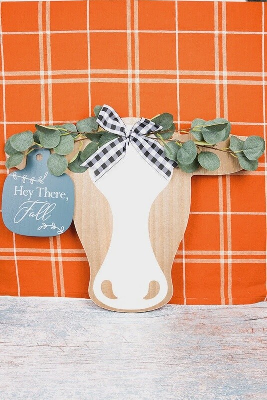 &quot;Hey There Fall&quot; Cow Wall Sign