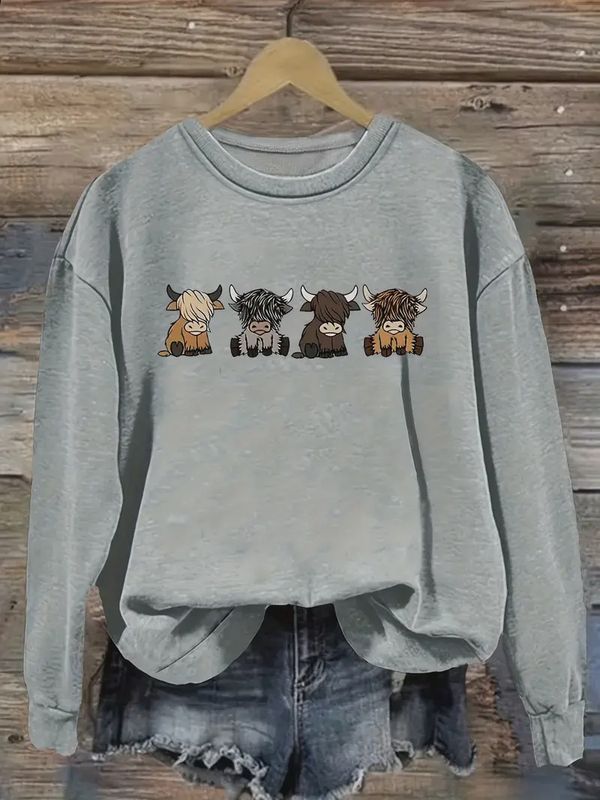 Highland Cow Sweatshirt, Size: Xl