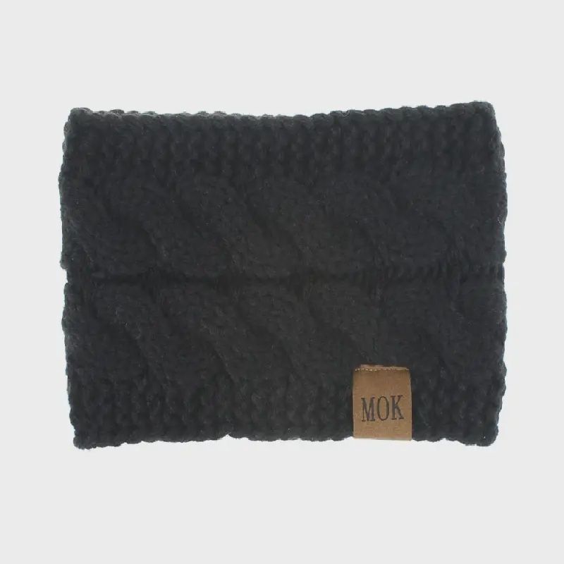 Knitted Headband, Colour: Black