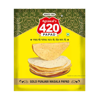 420 Gold Punjabi Masala Papad (Metalized Pack)