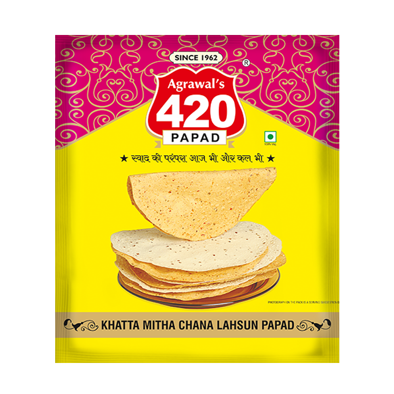 420 Chatpata Chana Lahsun Papad (Metalized Pack)