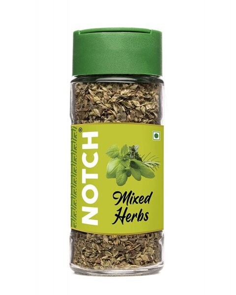NOTCH Mixed Herbs for Adding Flavor to Any Dish Like Soup, Pizza, Pasta, &amp; Veggies | Glass Bottle | 20gm