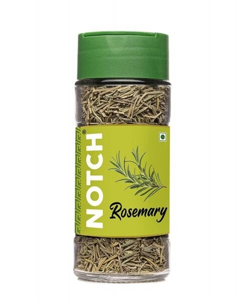 NOTCH Rosemary Dried Leaves Add Flavor to Meat, Chicken, Salad, Soup & Mushrooms | Glass Bottle | 20g