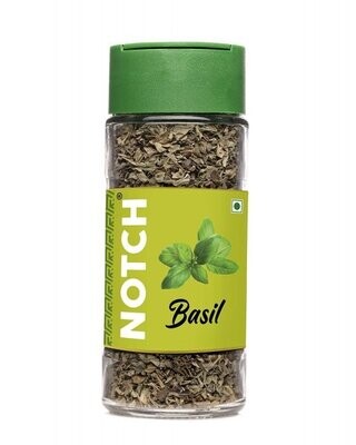 NOTCH Basil Herbs adds Distinctive Flavor to Salads, Pasta, Pizza and Other Dishes | Glass Bottle | 15gm