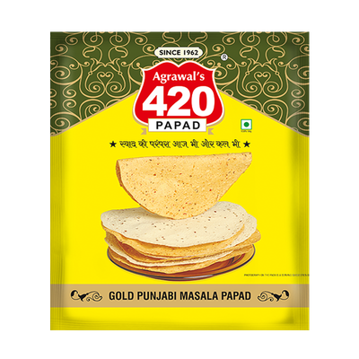 420 Gold Punjabi Masala Papad (Metalized Pack)
