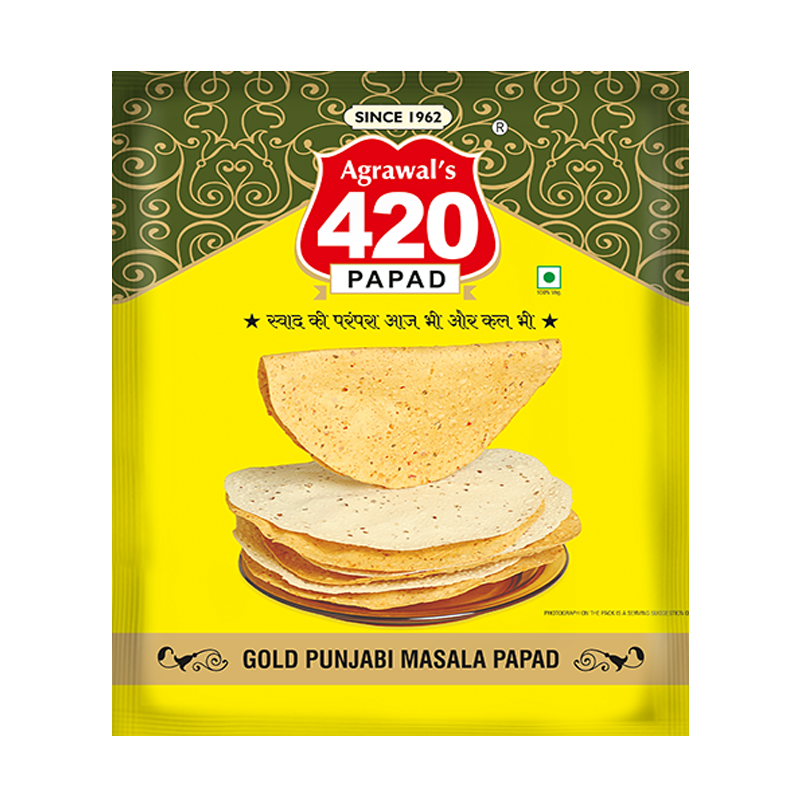 420 Gold Punjabi Masala Papad (Metalized Pack)
