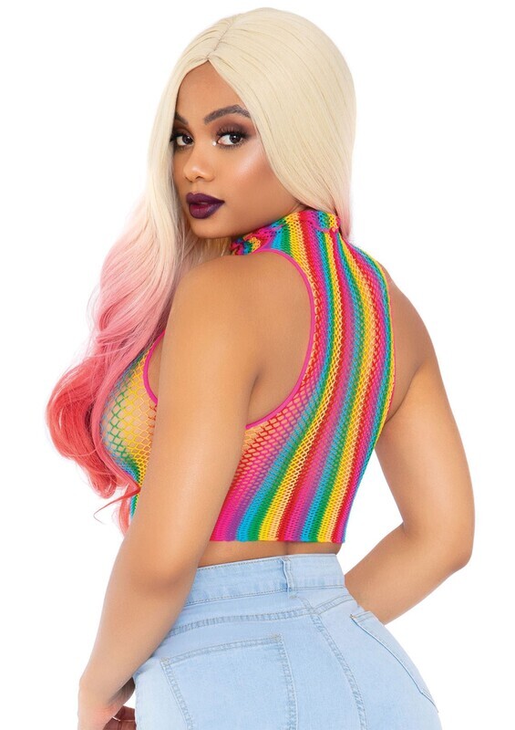 Leg Avenue - Regenboog Visnet Top