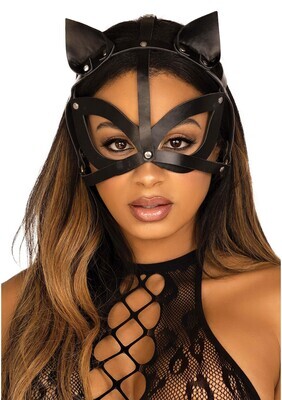 Leg Avenue - Leren Kattenmasker met Studs
