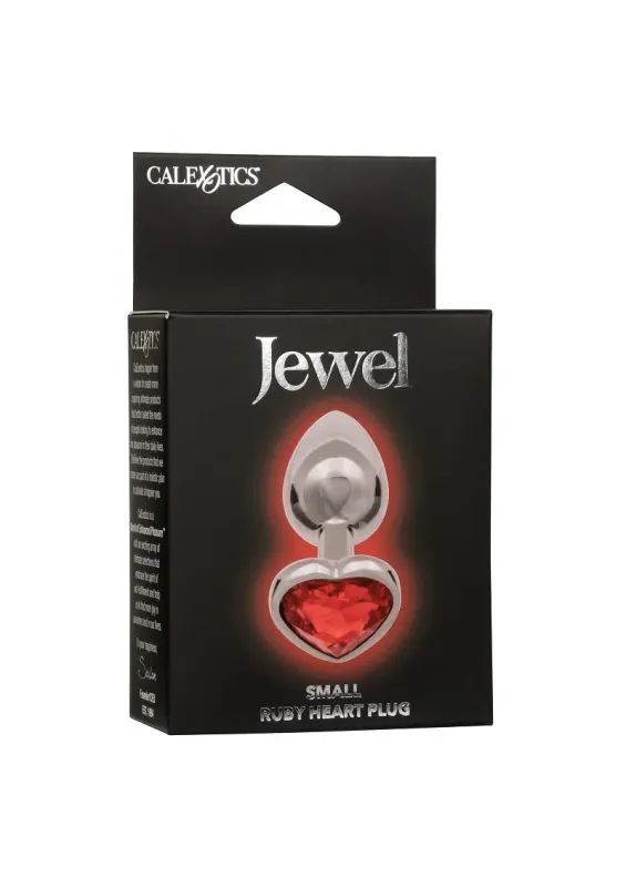 Jewel Ruby Heart Buttplug - Klein