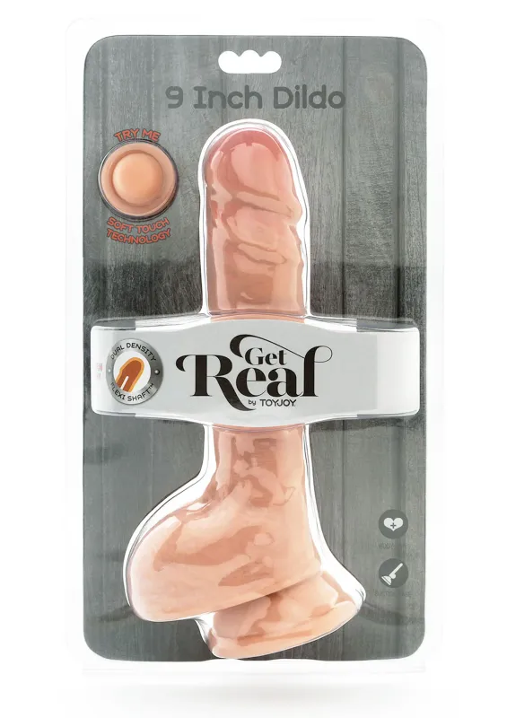 ToyJoy Get Real Dildo Dual Density met Ballen - 23 cm