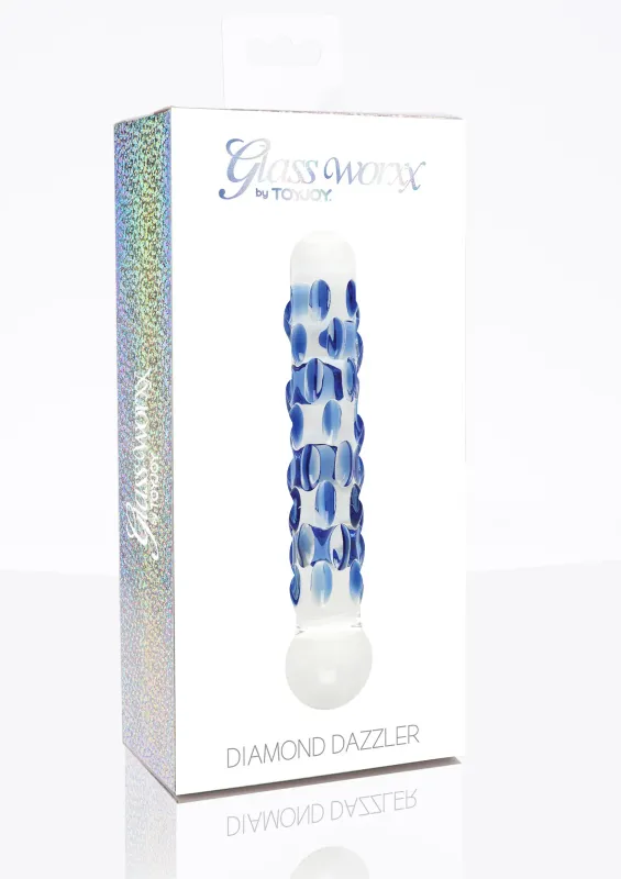 ToyJoy Glass Worxx Diamond Dazzler Dildo - 18 cm