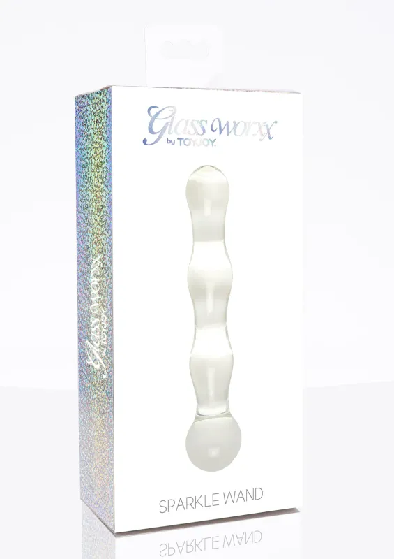 ToyJoy Glass Worxx Sparkle Wand Dildo - 18 cm