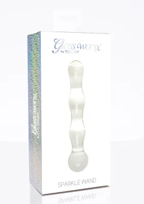 ToyJoy Glass Worxx Sparkle Wand Dildo - 18 cm