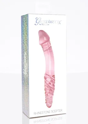 ToyJoy Glass Worxx Rhinestone Scepter Dildo - 23 cm