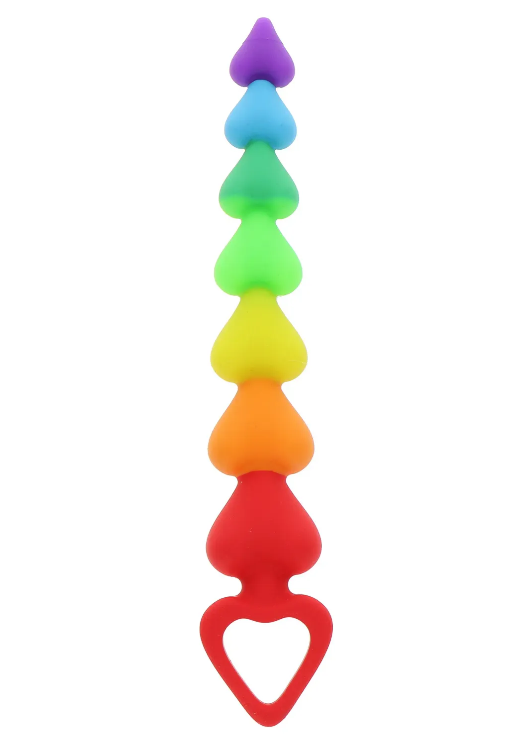 Anal Play Heart Beads Rainbow