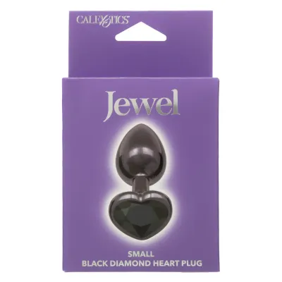Jewel Black Diamond Heart Buttplug - Klein