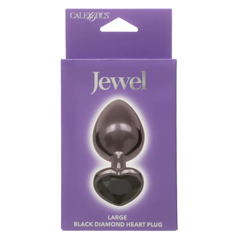 Jewel Black Diamond Heart Buttplug - Groot