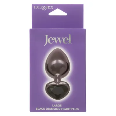 Jewel Black Diamond Heart Buttplug - Groot