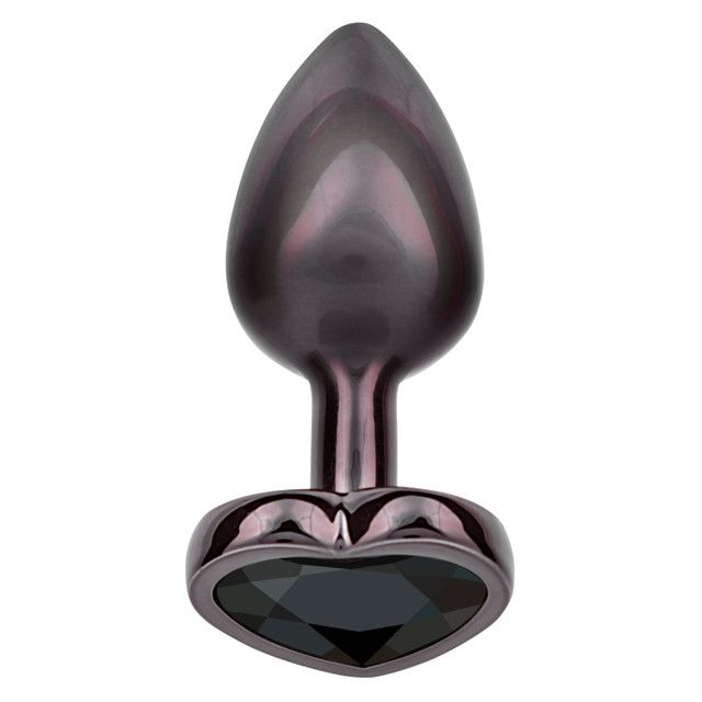 Jewel Black Diamond Heart Buttplug - Klein