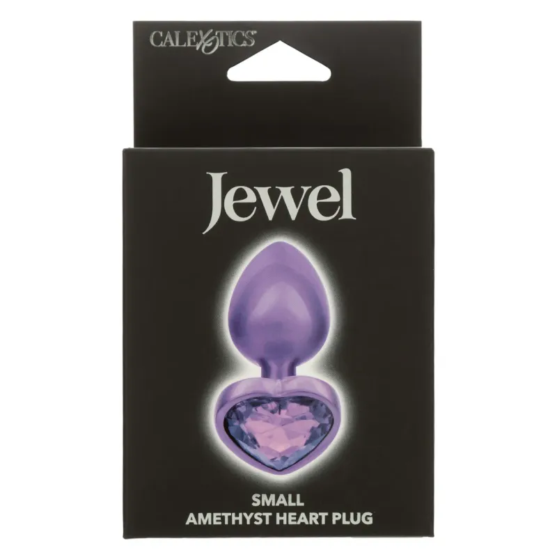 Jewel Amethyst Heart Buttplug - Klein