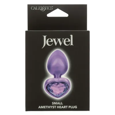 Jewel Amethyst Heart Buttplug - Klein
