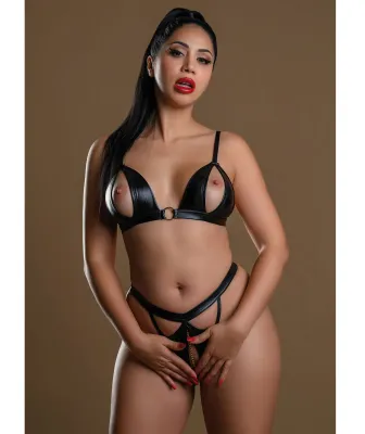 Daring Intimates Naughty Whispers 2-delige Wetlook Open Cup en Kruis