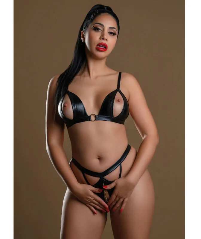 Daring Intimates Naughty Whispers 2-delige Wetlook Open Cup en Kruis