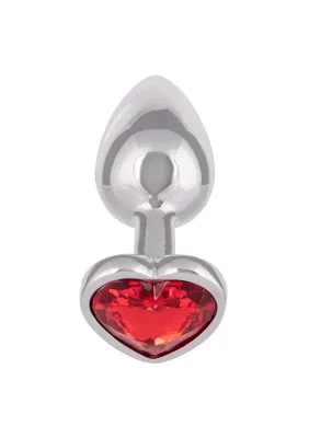 Jewel Ruby Heart Buttplug - Klein