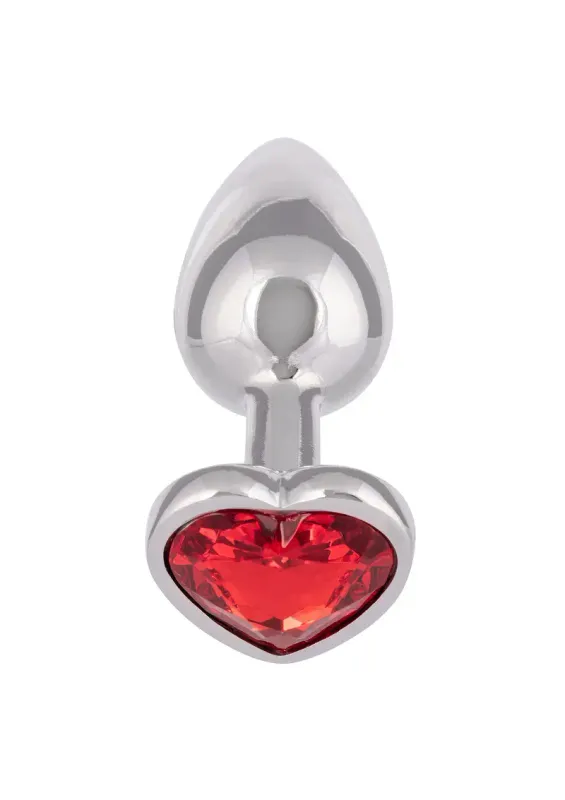 Jewel Ruby Heart Buttplug - Klein