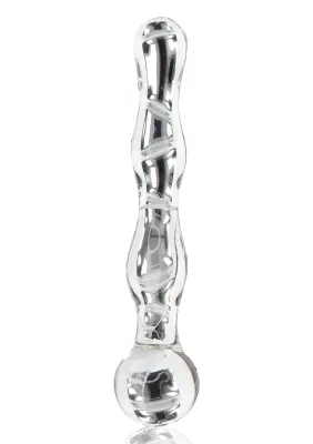 ToyJoy Glass Worxx Sparkle Wand Dildo - 18 cm