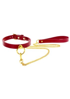 TABOOM Bondage in Luxury - Halsband met O-Ring en Riem