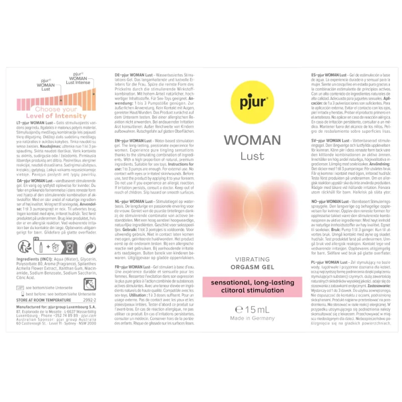 Pjur Woman Lust Gel - 15 ml