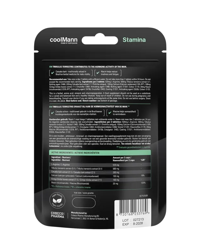 CoolMann Stamina - 60 Capsules