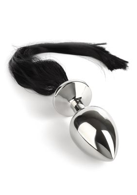 Mr. Steel Buttplug Black Hair Tail Rosebud