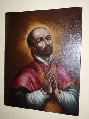 San Ignacio de Loyola. Muy antiguo Oleo sobre lienzo