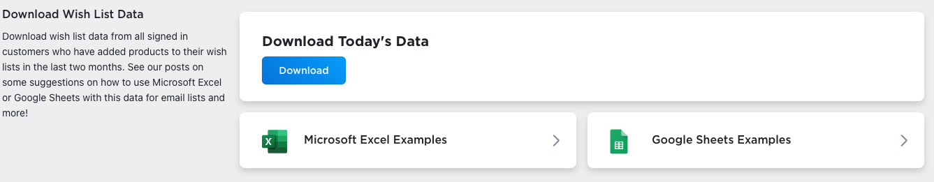 Report on Wish List Data