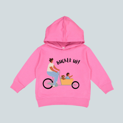Buckle Up Family Bike Toddler Pullover fleece hoodie