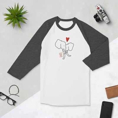 Unisex 3/4 sleeve raglan LOVE shirt