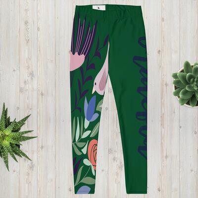 Womens Grateful Leggings Green