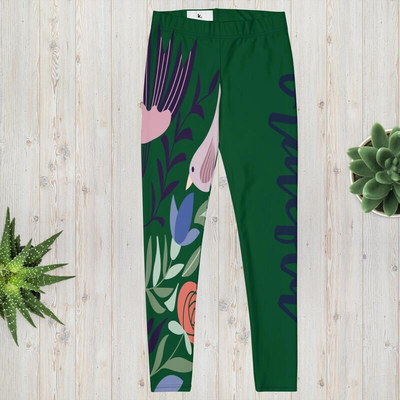 Womens Grateful Leggings Green