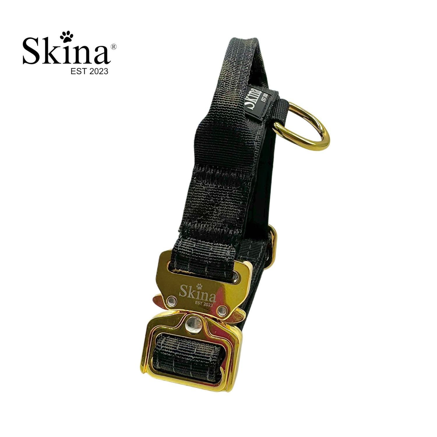Skina Halsband für kleine Hunde &quot;Schwarzes Camouflage&quot;