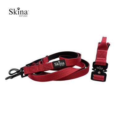 Skina Halsband &amp; Leinen Set XS &quot;Rot&quot;